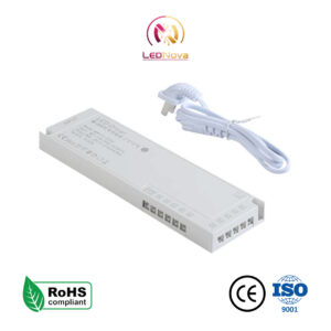 Sursă de alimentare LED albă pentru dressing și mobilier, Seria FX-100W, cu cablu de alimentare alb