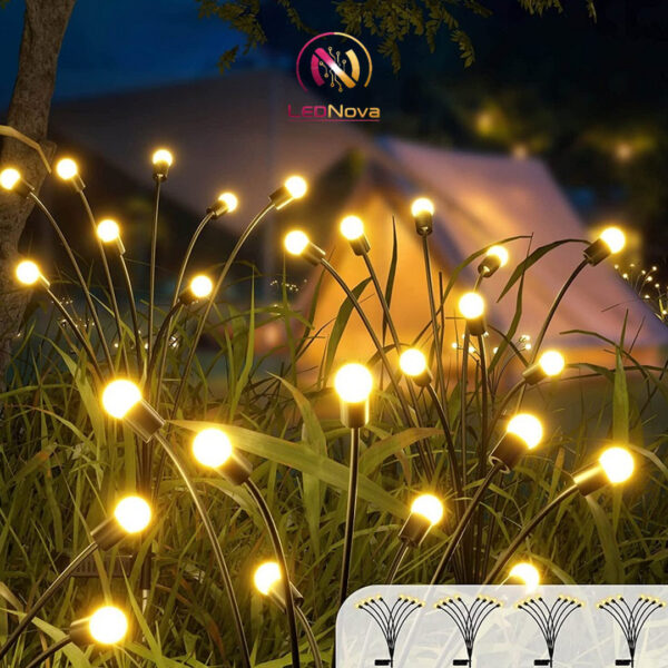Lampă solară decorativă de grădină tip licurici, flexibilă și impermeabilă, model Swaying Firefly