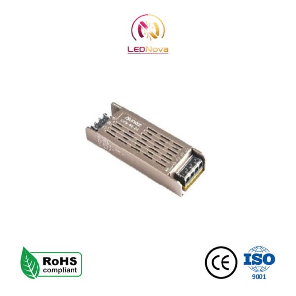 Sursă de alimentare metalică perforată AC-DC model LFA 24V Slim -LS cu 100 certificări RoHS, CE și ISO.